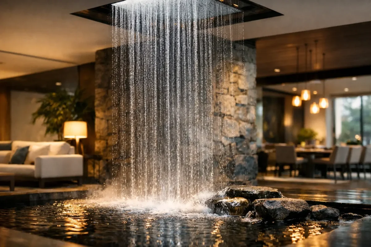 Indoor Rain Waterfall Feature for Luxury Spaces