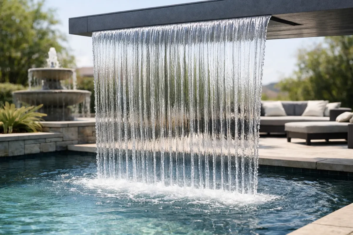 Waterfall Curtain Design for Pools and Fountains