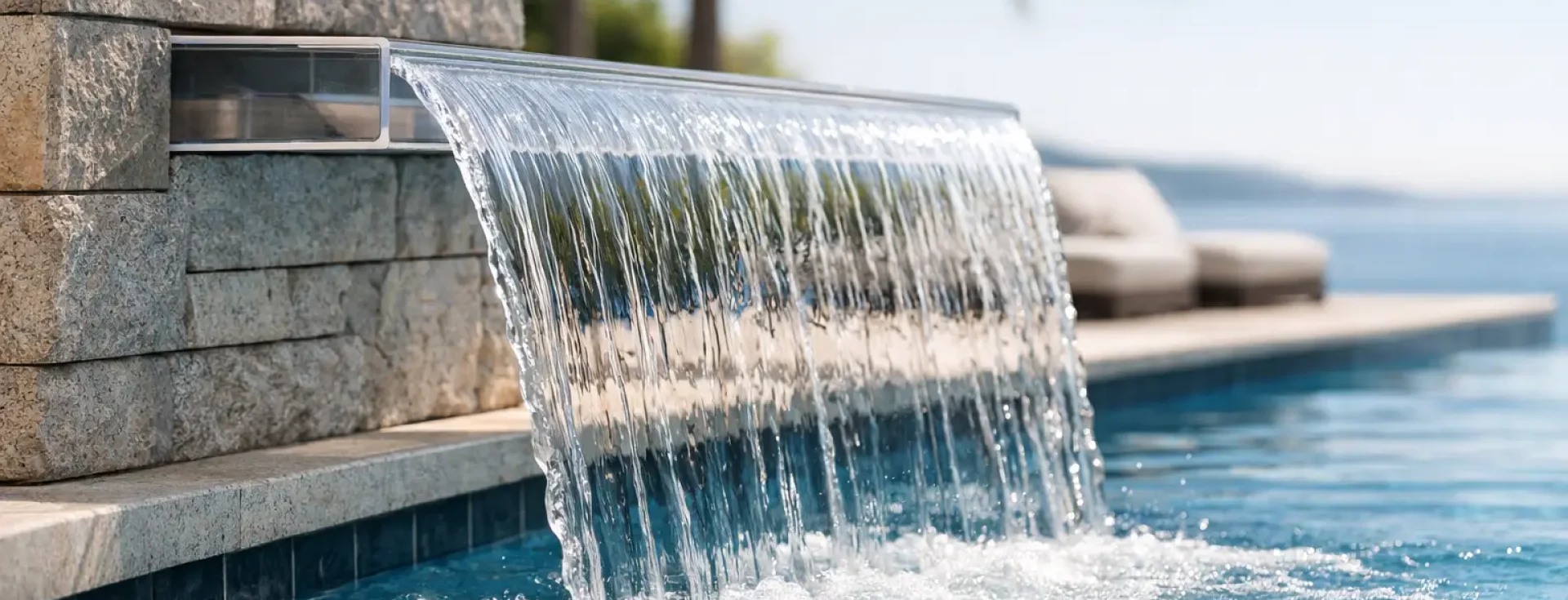 Acrylic Spillway Waterfall for Premium Pools