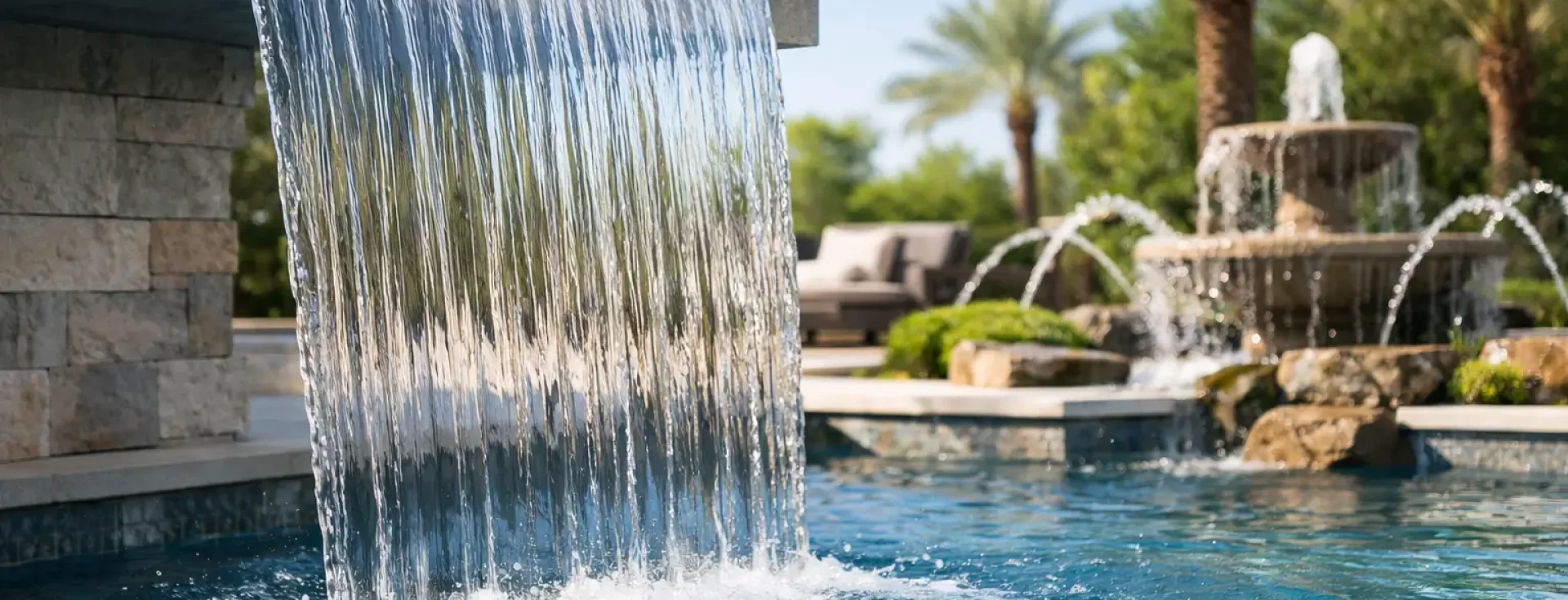 Curtain Waterfall for Pools and Fountains