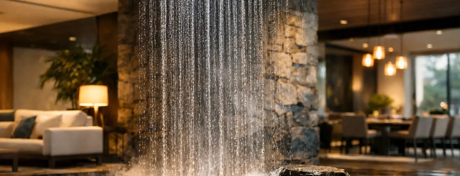 Indoor Rain Waterfall Feature for Luxury Spaces