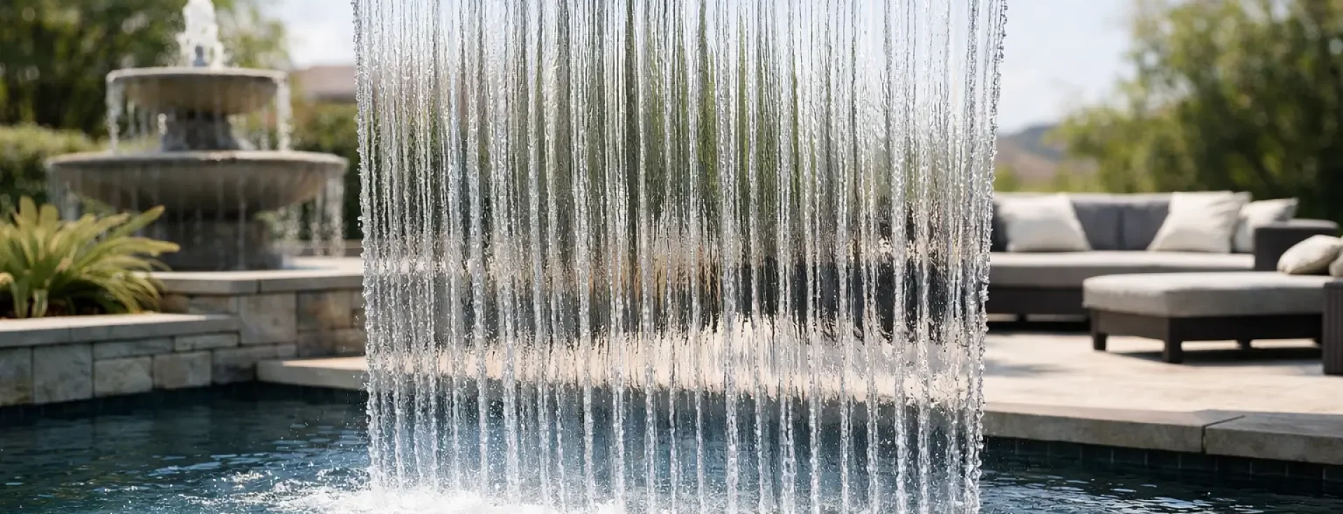 Waterfall Curtain Design for Pools and Fountains